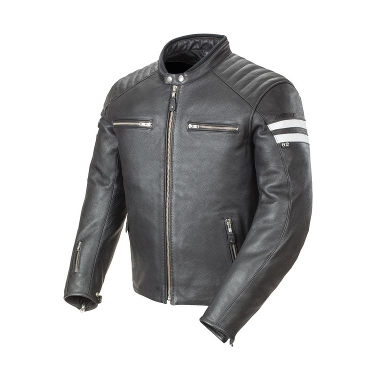 Joe Rocket Classic '92 Jacket made of durable cowhide leather, featuring adjustable collar and multiple pockets.