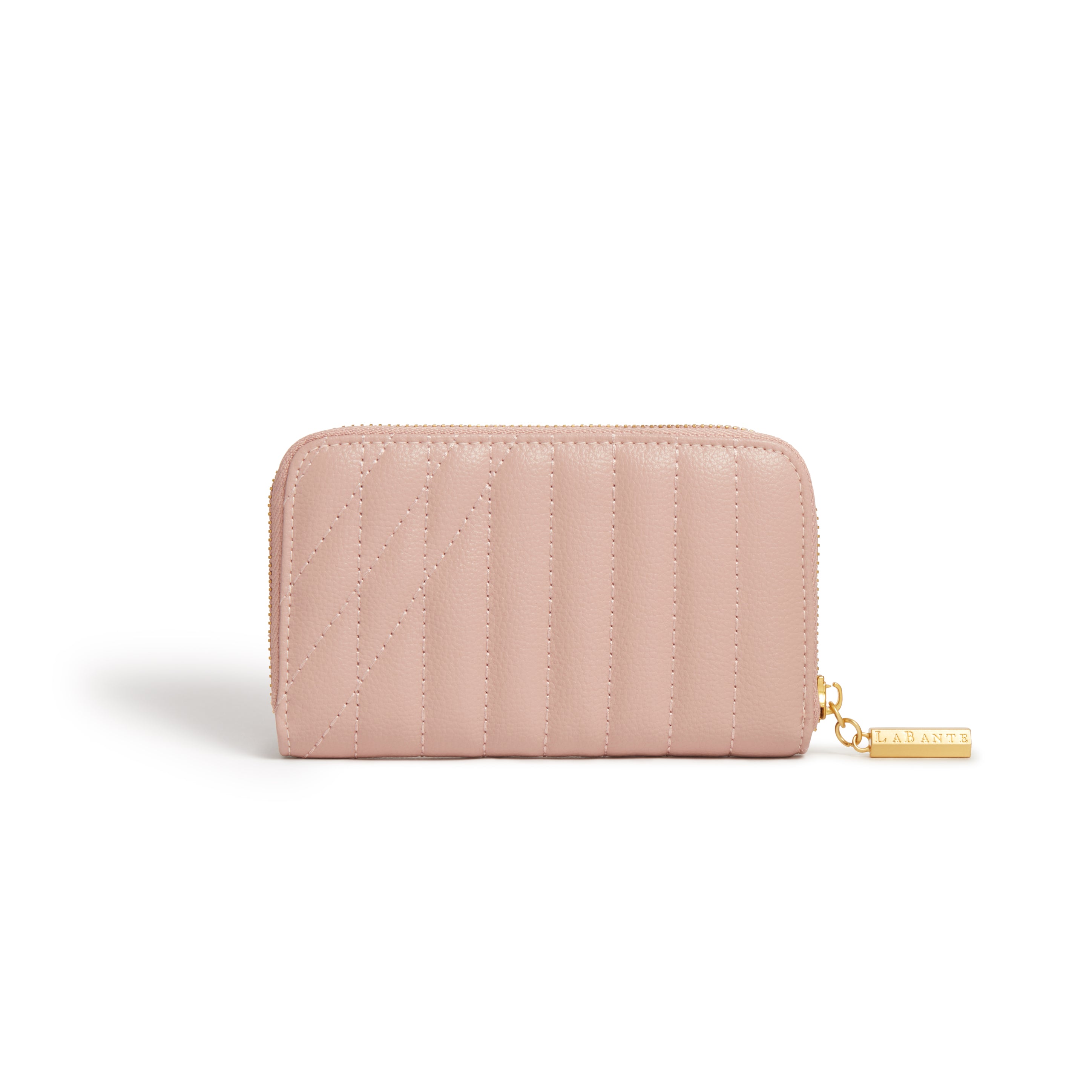 Kenia Wallet in Pink, a stylish zip-around wallet featuring the LaBante London logo, designed for the modern woman.