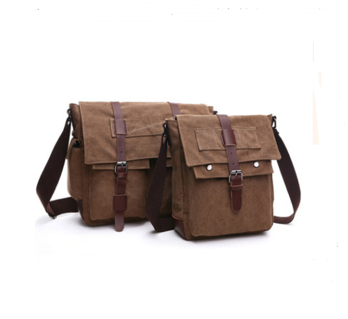 Korean Style Fashion Casual Canvas Messenger Bag in stylish design, featuring multiple compartments and durable canvas material.