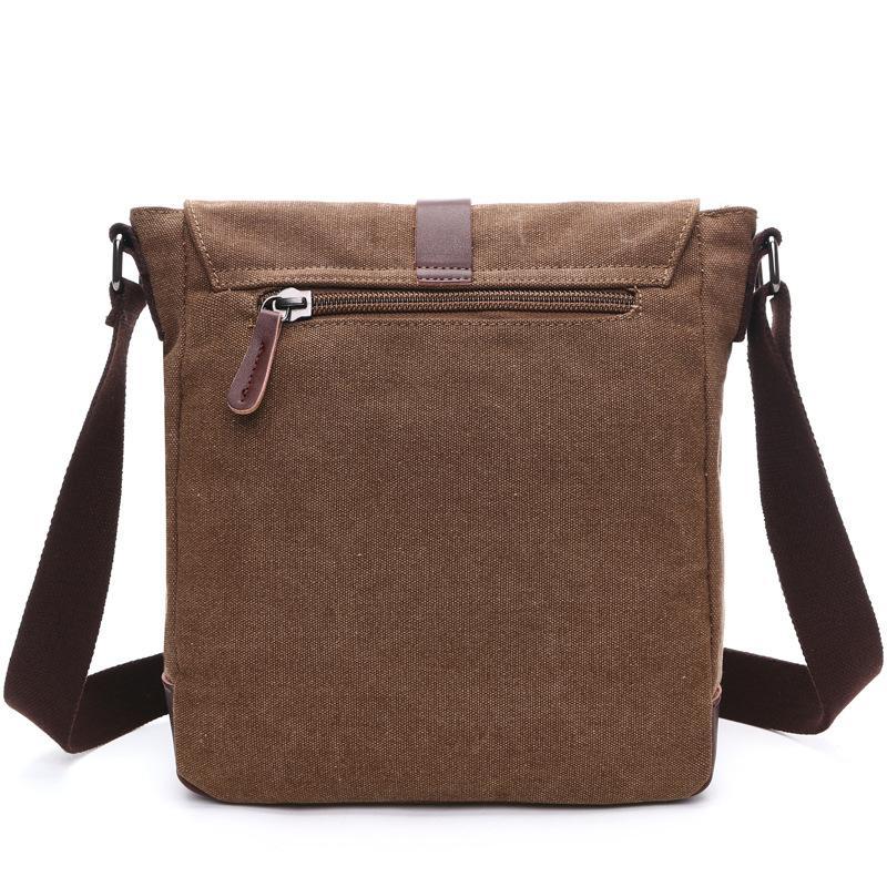 Korean Style Fashion Casual Canvas Messenger Bag in stylish design, featuring multiple compartments and durable canvas material.