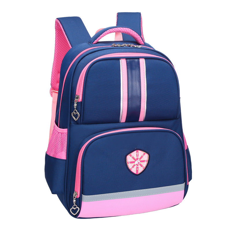 Korean Style Schoolbag for primary school students, featuring a trendy letter pattern, durable Oxford cloth, and comfortable straps.