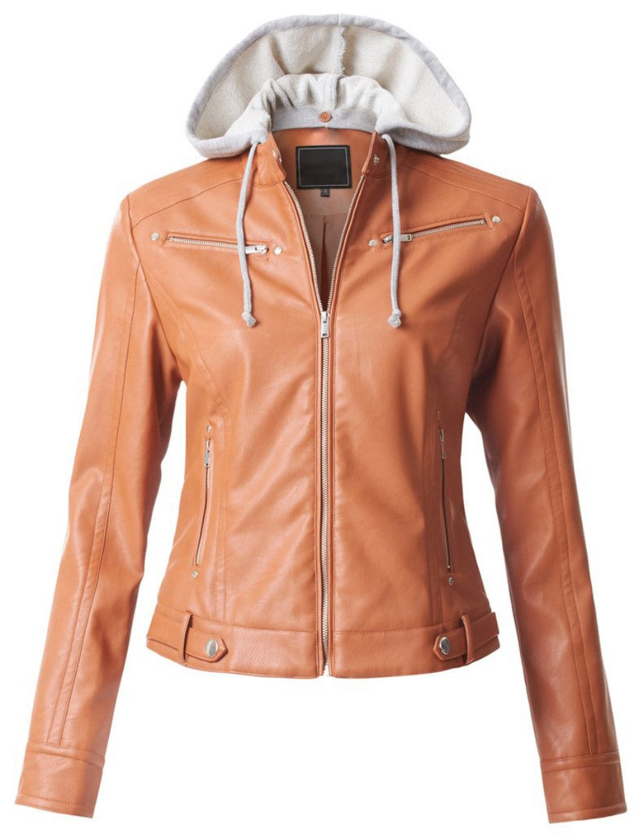 Koza Leathers Women's Real Lambskin Leather Bomber Jacket KW304 featuring high-quality leather, satin lining, and stylish bomber design.