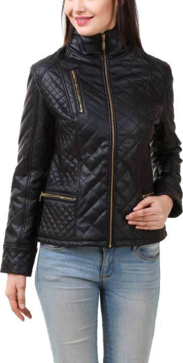 Koza Leathers Women's Real Lambskin Leather Bomber Jacket KW409 showcasing its soft leather texture and stylish design.