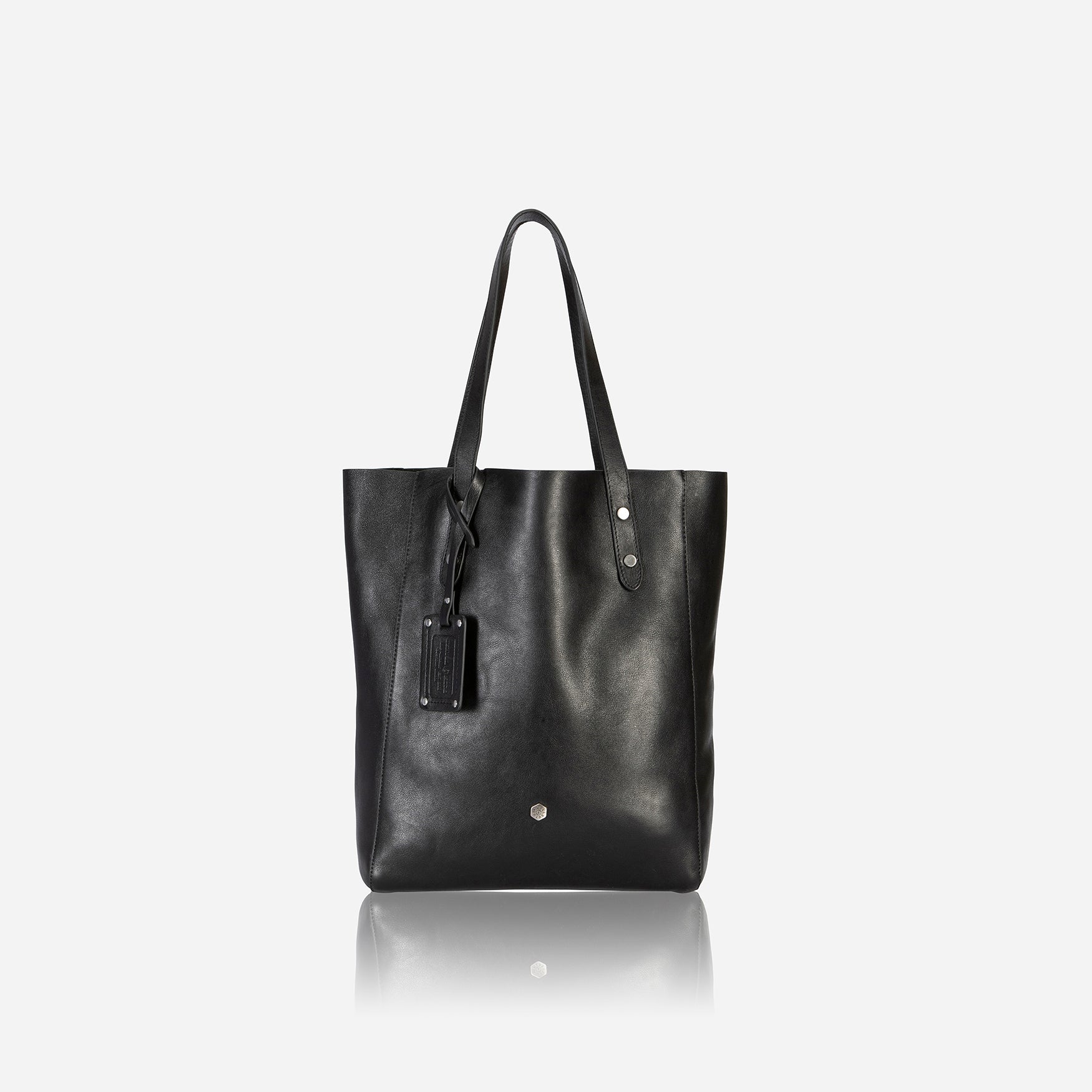 A stylish black ladies shopper handbag, showcasing its elegant design and spacious interior, perfect for daily use.