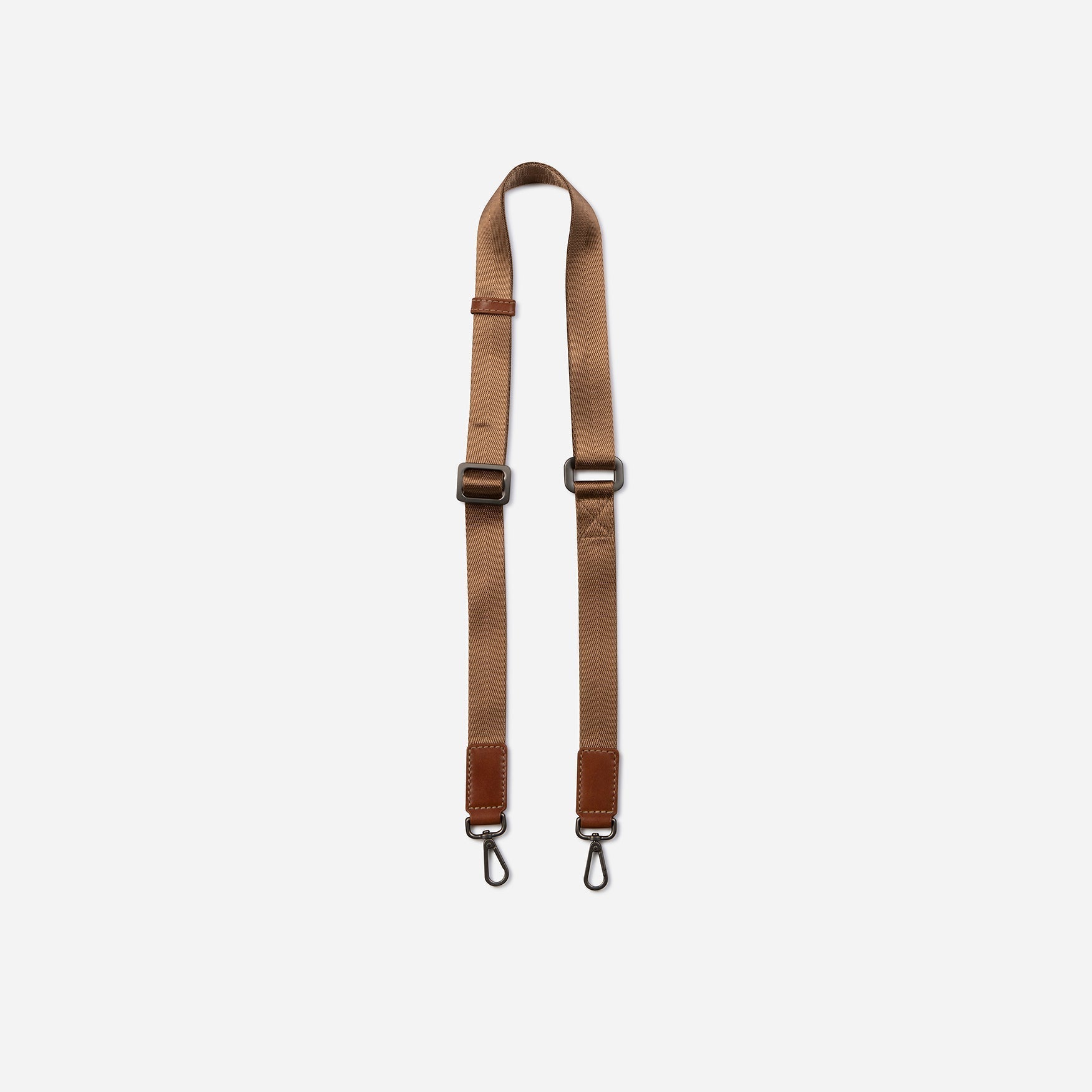 Durable clay laptop sleeve strap with robust dog hooks and fine detailing.