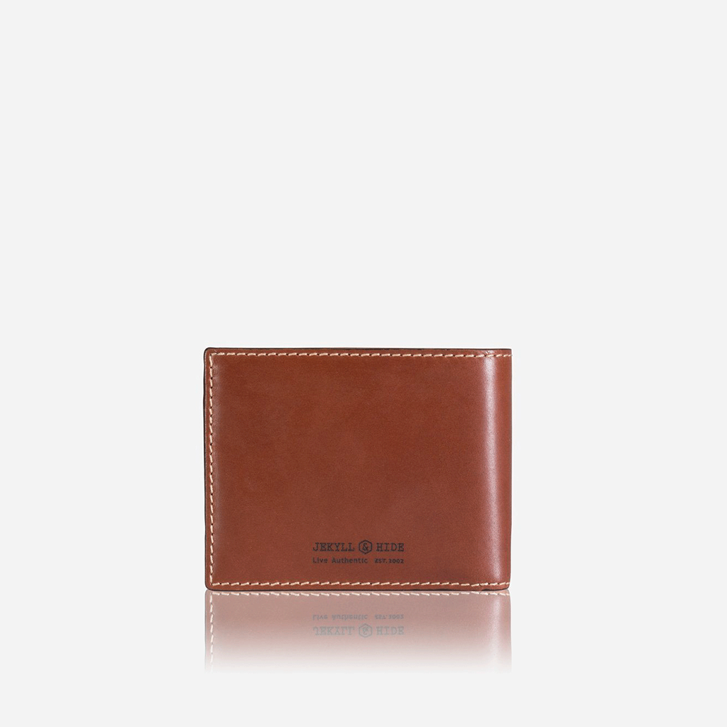 Large bifold wallet in clay color with zipped note compartment and coin pouch, showcasing its stylish design and functionality.