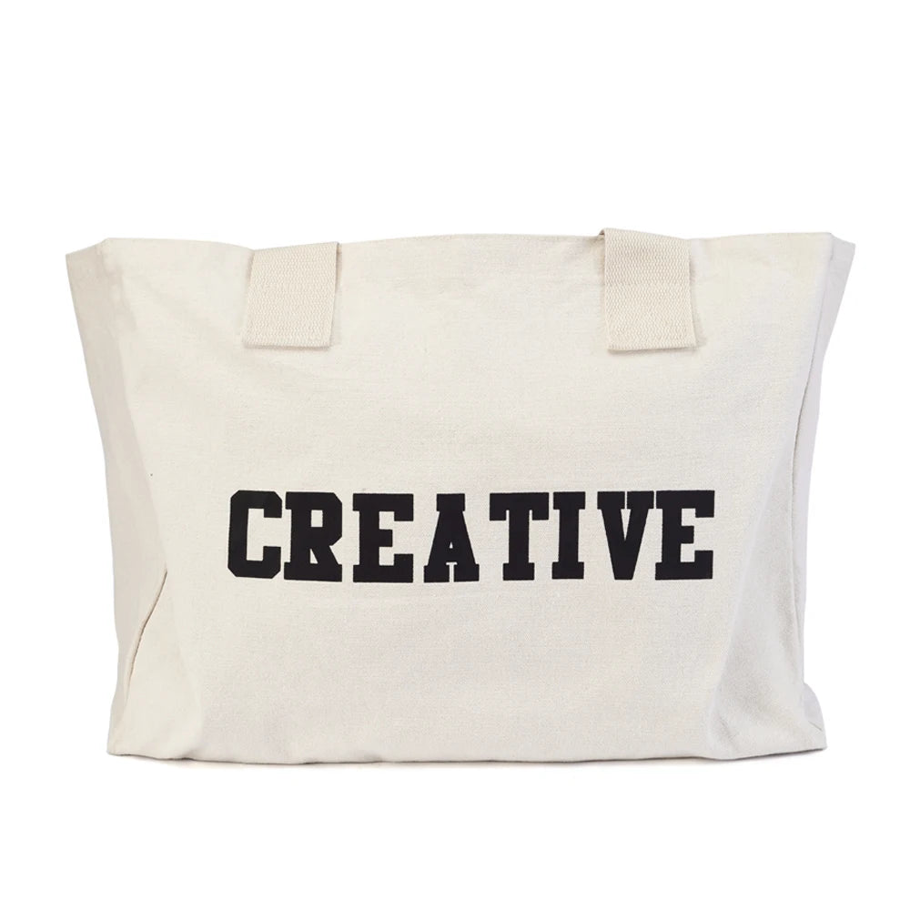 Large Capacity Canvas Tote bag in solid color with two handles, perfect for everyday use.