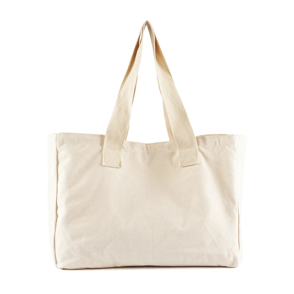 Large Capacity Canvas Tote bag in solid color with two handles, perfect for everyday use.