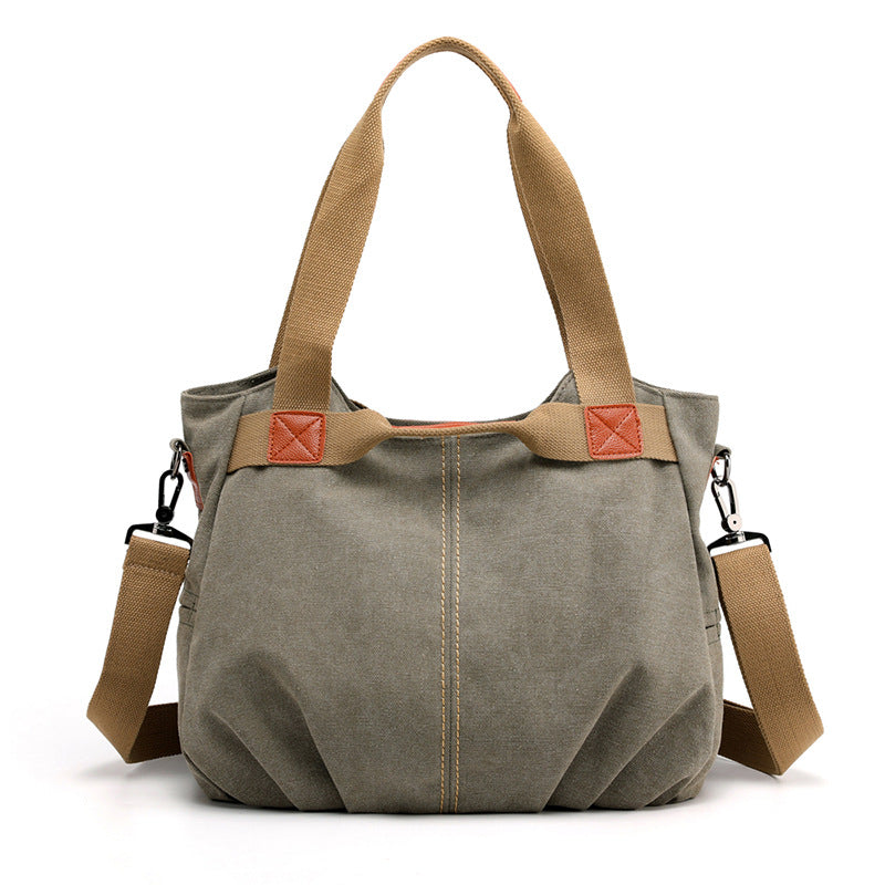 Large Capacity Simple Solid Color Multifunctional Canvas Bag in various colors, showcasing its spacious design and durable fabric.