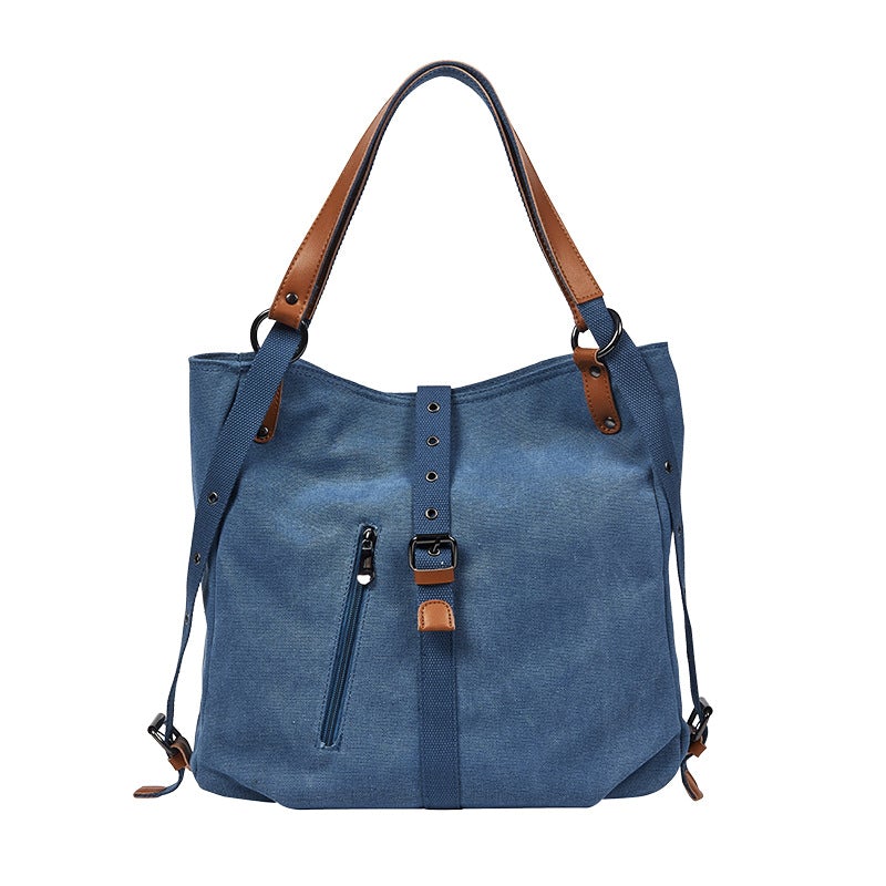 Large-capacity Retro Simple One-shoulder Messenger Bag in PU material, featuring a soft handle and multiple internal pockets for organization.