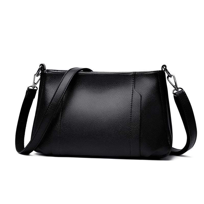 Large-capacity Urban Simplicity Bag for middle-aged women, featuring a stylish PU exterior and double straps.