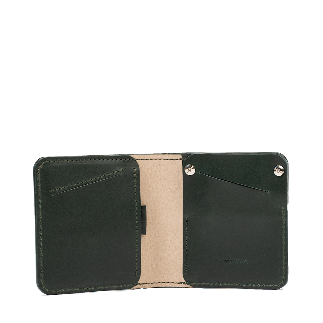 Leather AirTag Billfold Wallet 1.0 showcasing its sleek design and hidden AirTag pocket, crafted from premium Italian leather.