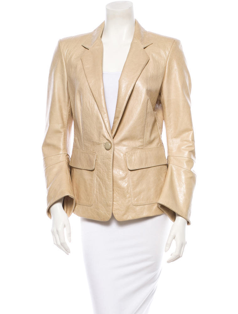 Leathers Women's Real Lambskin Leather Blazer BW044 featuring high-quality leather, satin lining, and stylish design with pockets.