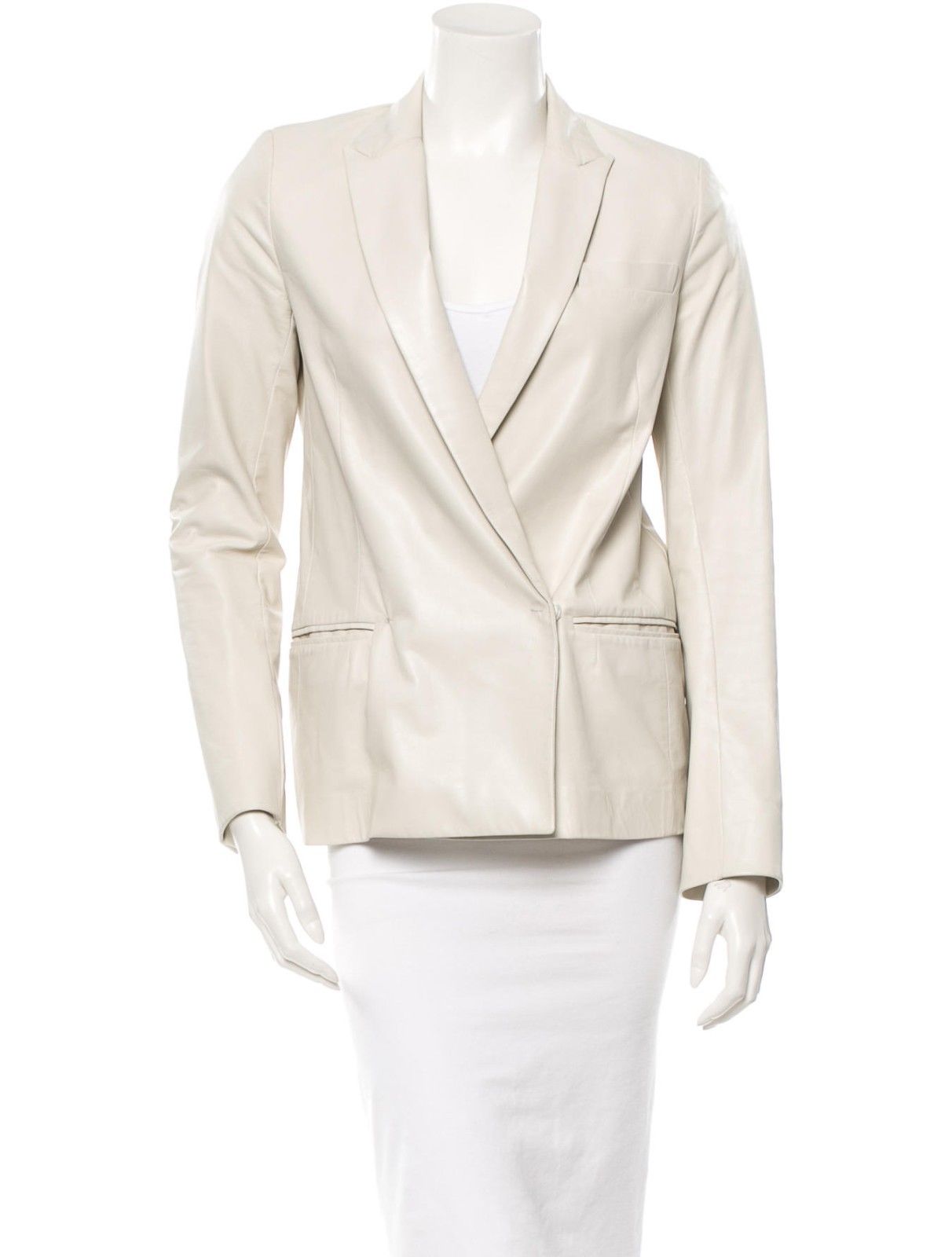 Leathers Women's Real Lambskin Leather Blazer BW043 featuring high-quality leather, satin lining, and stylish design.