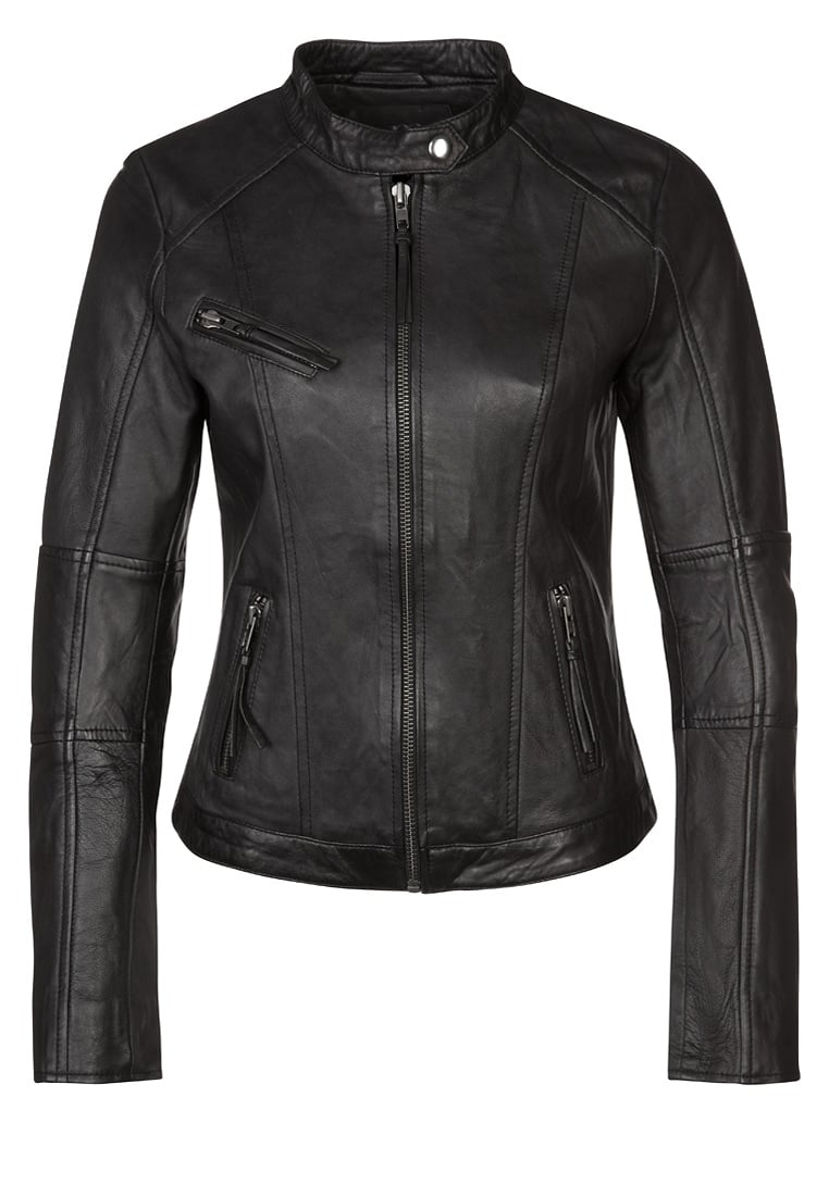 Leathers Women's Real Lambskin Leather Bomber Jacket KW200, showcasing its sleek design and high-quality leather material.