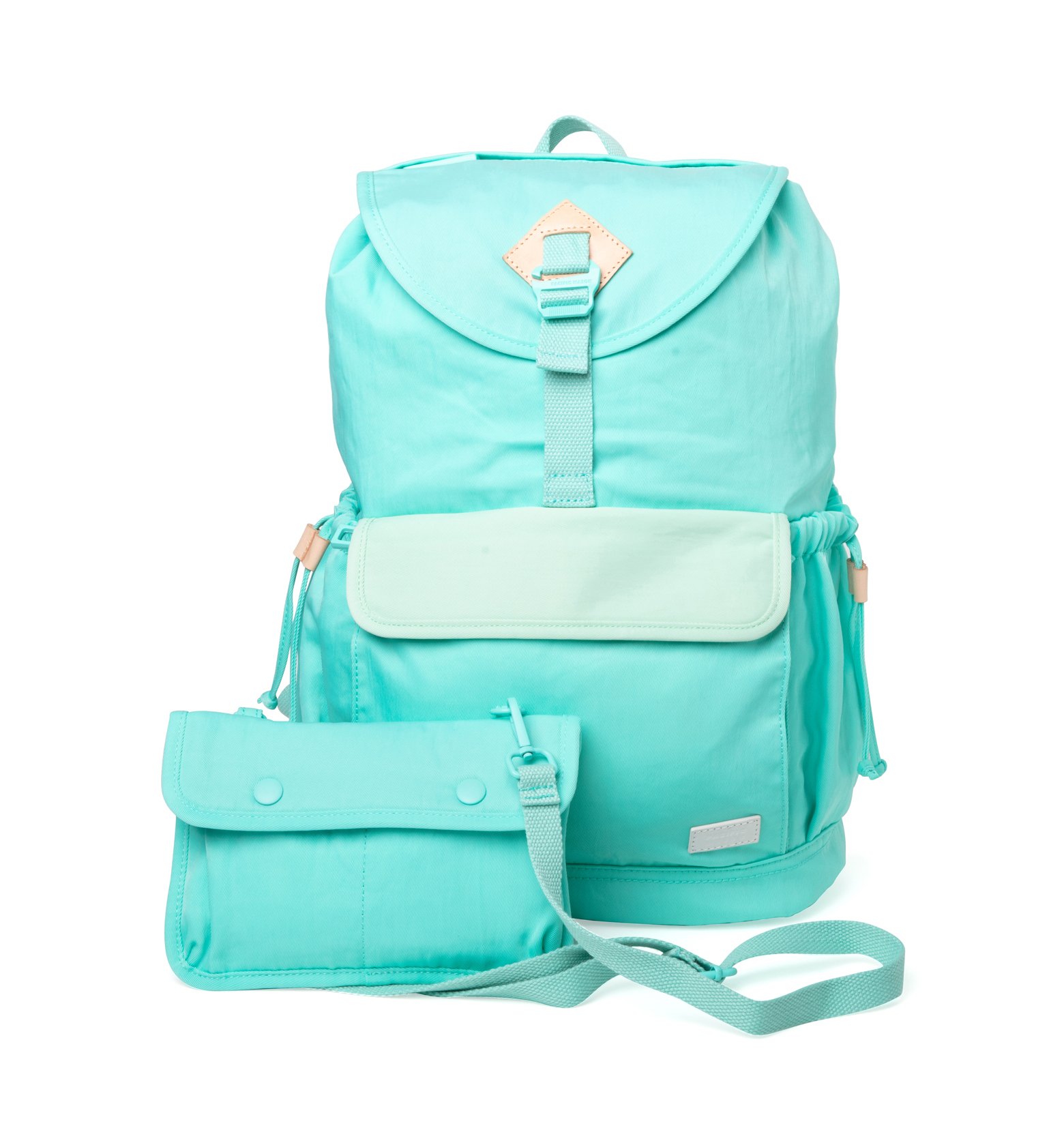 Lieu Magic Mint x Nyanza Backpack featuring a modern design, water-repellent nylon, and multiple compartments for organization.