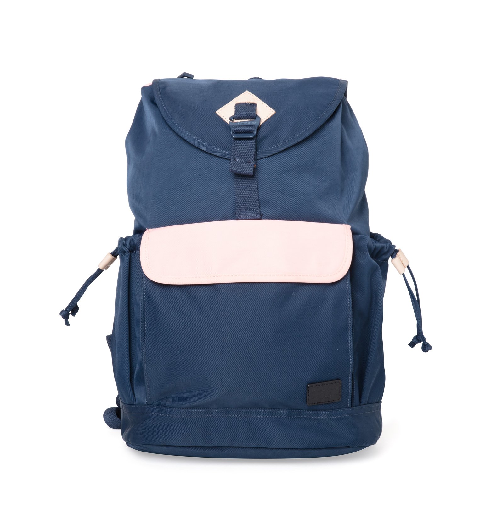 Lieu Prussian Blue x Pale Pink Backpack showcasing its modern design and multiple compartments.