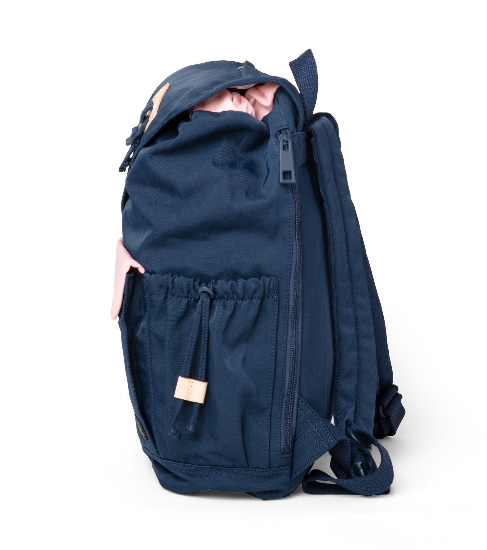 Lieu Prussian Blue x Pale Pink Backpack showcasing its modern design and multiple compartments.