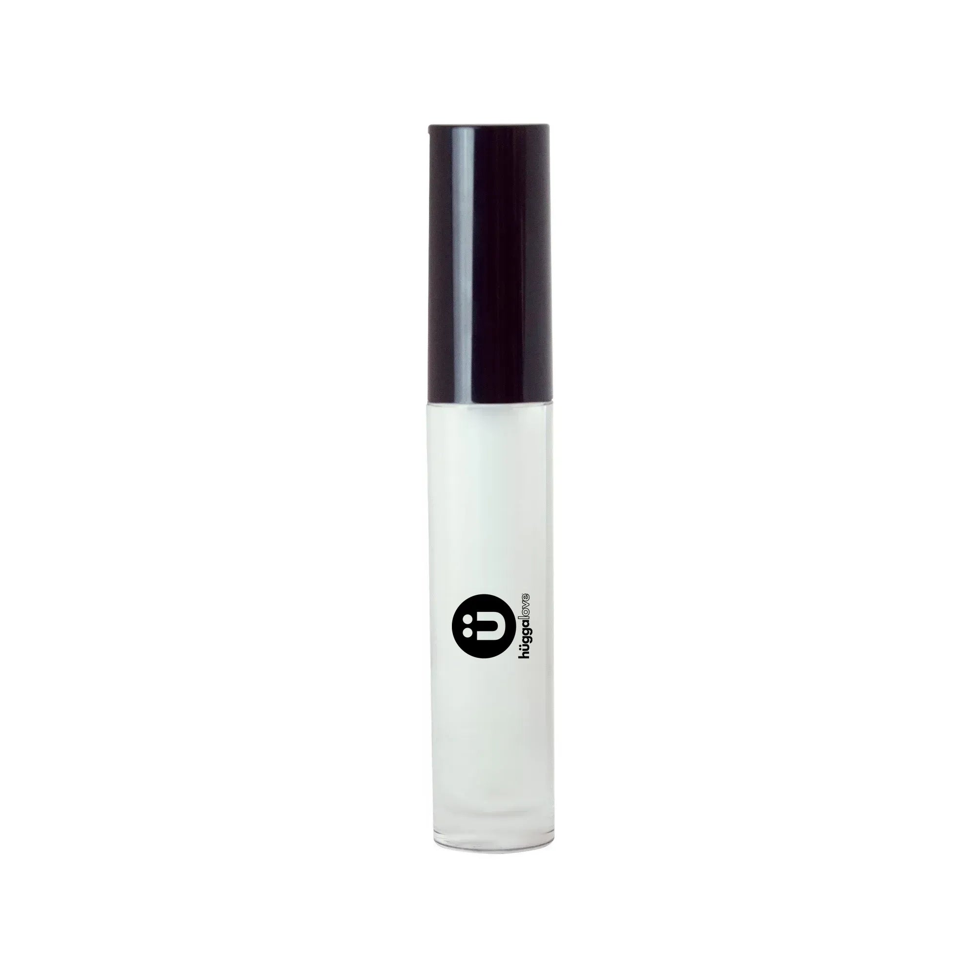 Clear Lip Gloss in a sleek tube with a doe-foot applicator, showcasing its shiny and glossy texture.