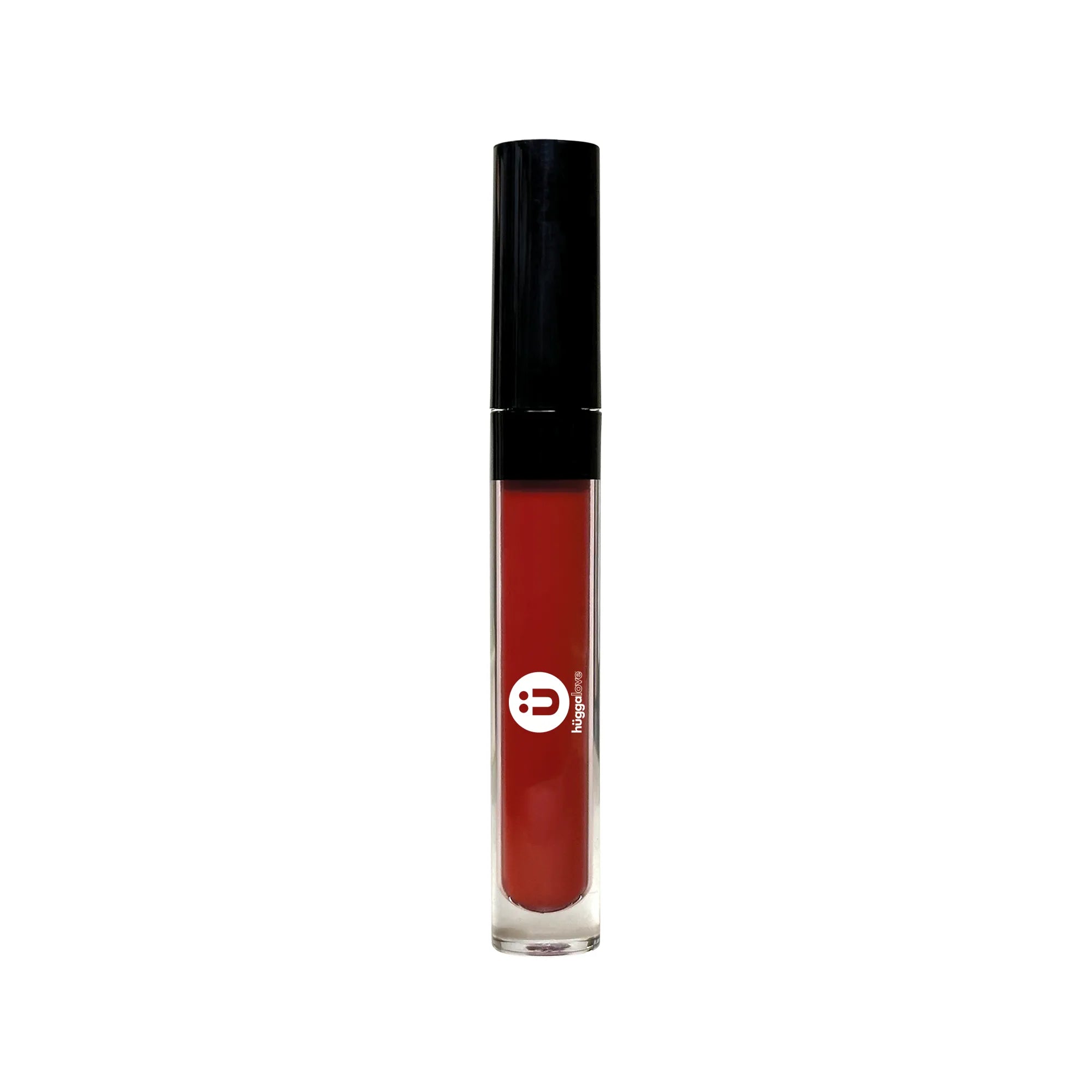 Liquid to Matte Lipstick in Ruby with a slanted doe applicator, showcasing its vibrant color and sleek packaging.