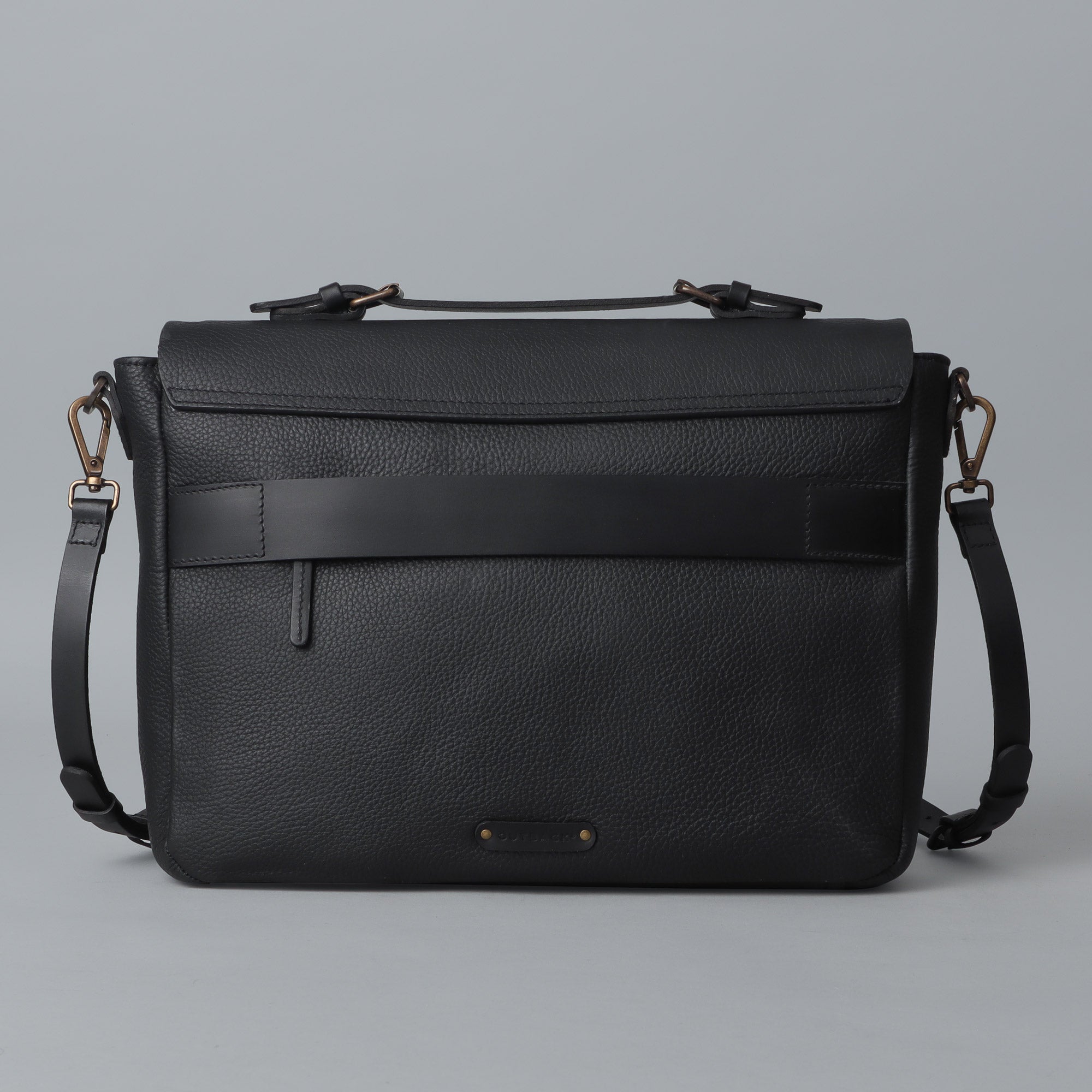 London Leather Briefcase showcasing premium full grain leather, spacious compartments, and a comfortable shoulder strap.