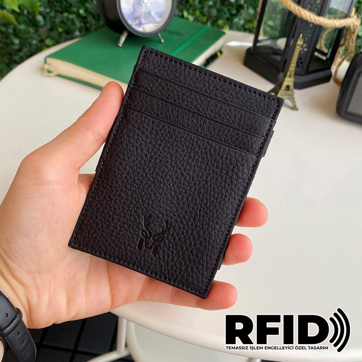 Lotus Genuine Leather Magician Wallet showcasing premium leather, elegant design, and RFID technology.