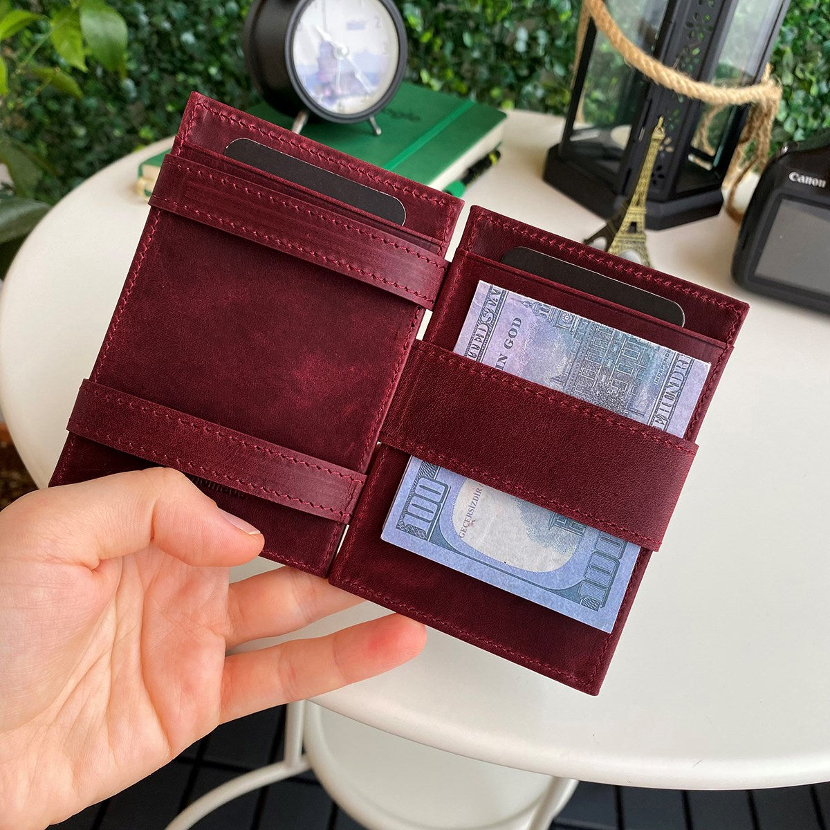 Lotus Genuine Leather Magician Wallet showcasing premium leather, elegant design, and RFID technology.