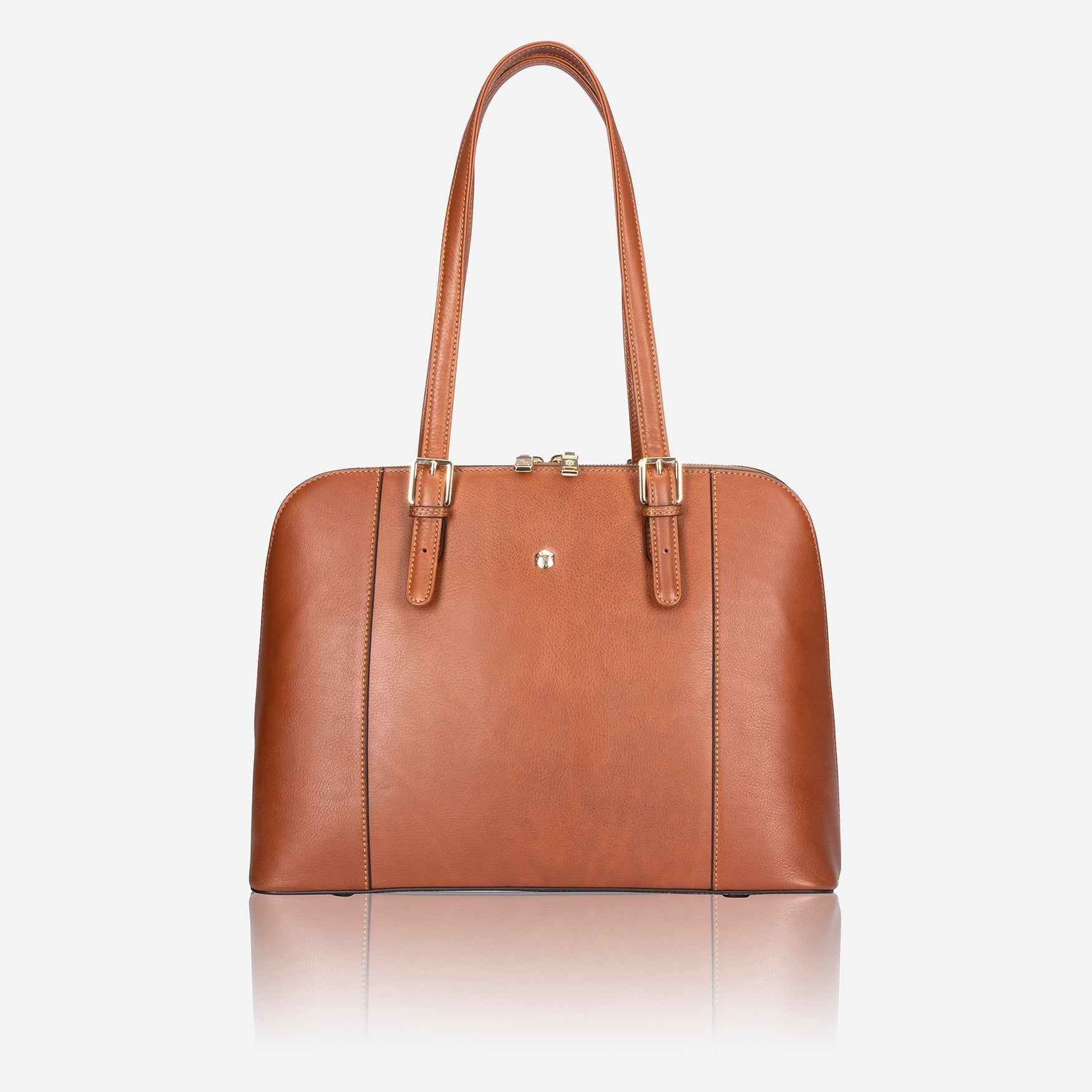 Madrid Ladies Business Handbag in Tan, showcasing its stylish design and spacious interior, perfect for professional use.