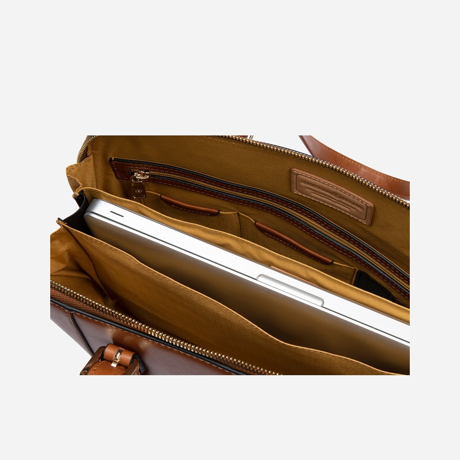 Madrid Ladies Business Handbag in Tan, showcasing its stylish design and spacious interior, perfect for professional use.