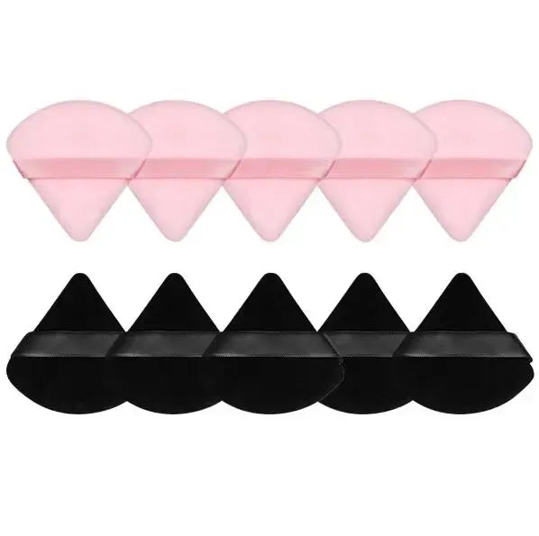 MAANGE Triangle Powder Puff set featuring 10/12 soft fiber puffs for wet and dry makeup application.