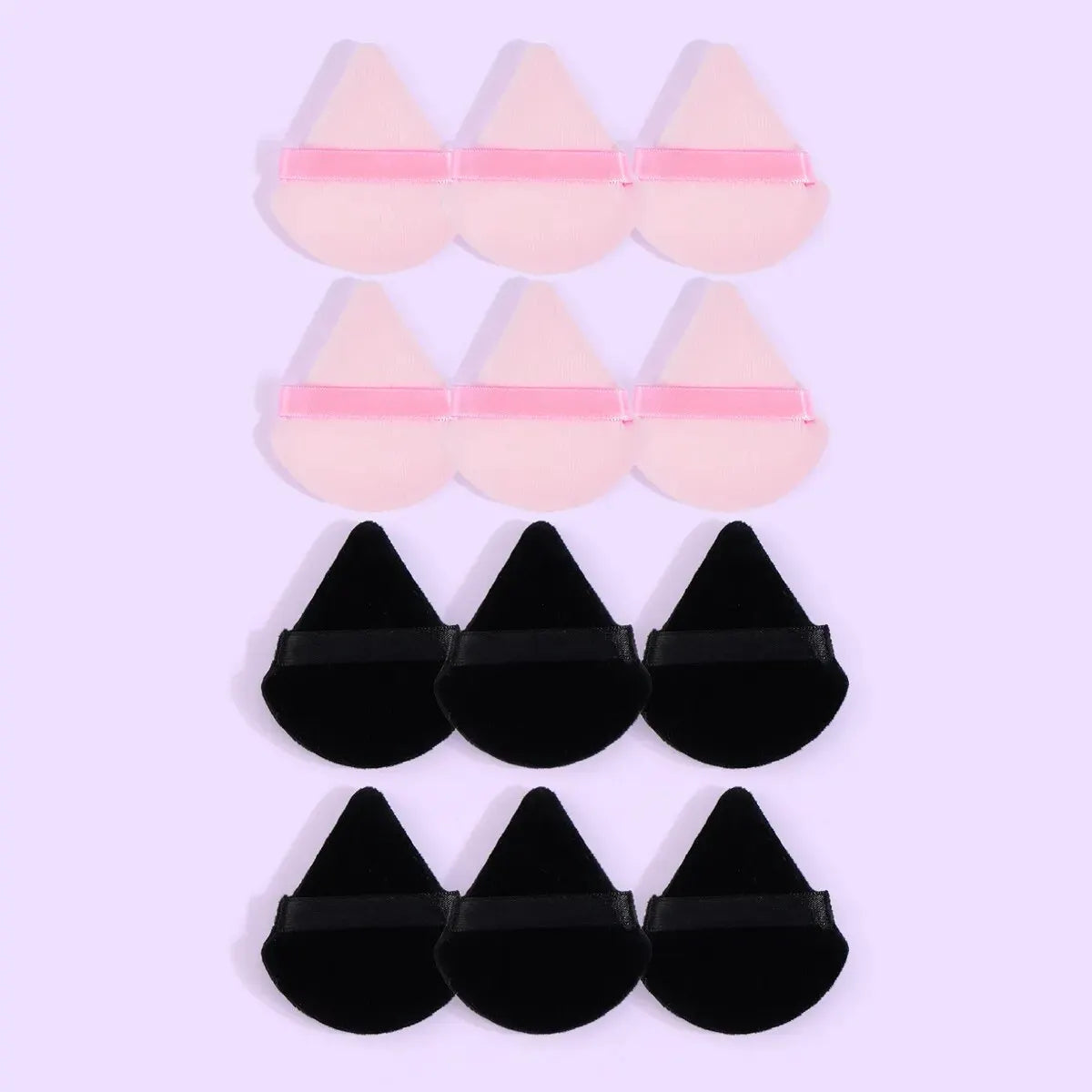 MAANGE Triangle Powder Puff set featuring 10/12 soft fiber puffs for wet and dry makeup application.