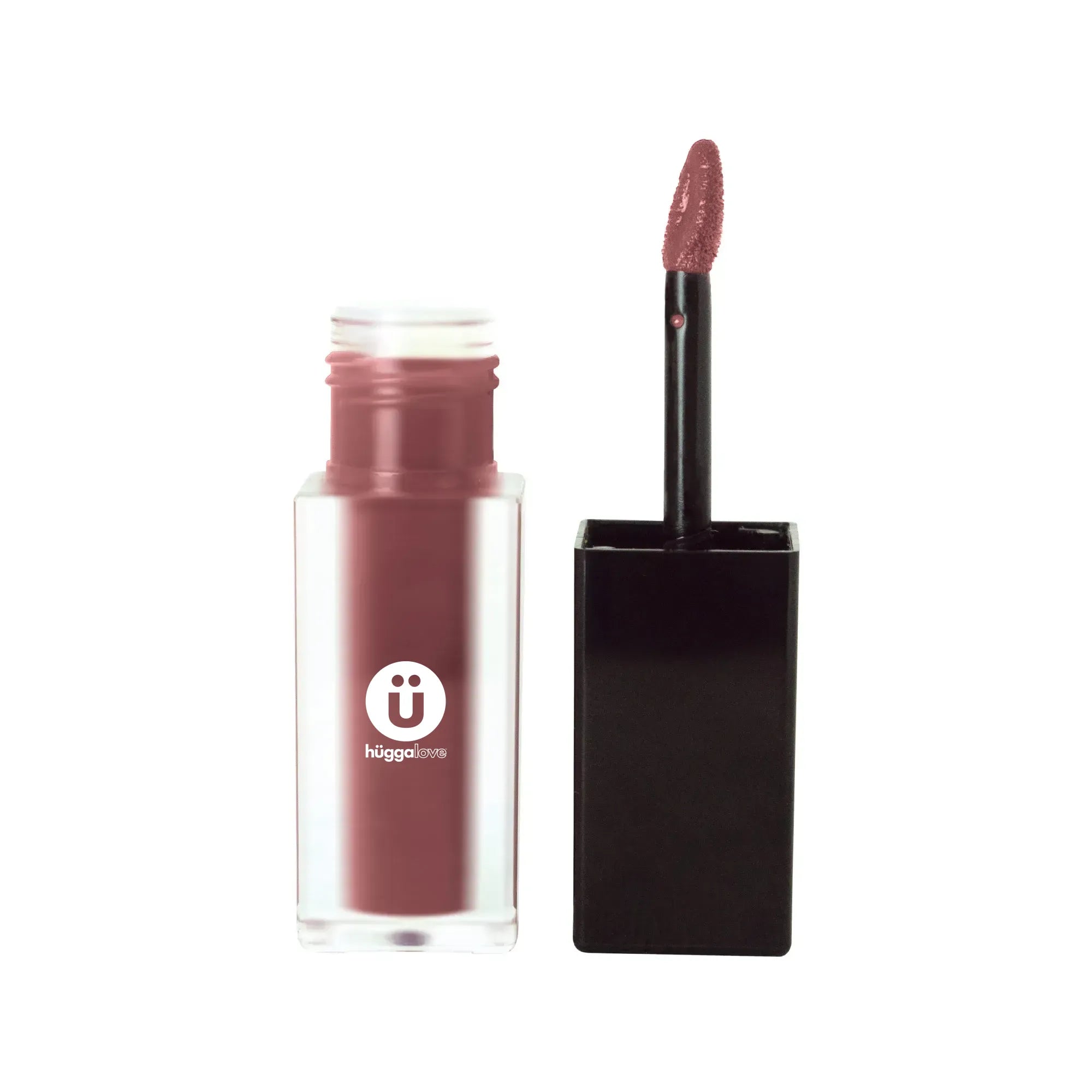 A tube of Matte Lip Stain in Blackberry Wine, showcasing its sleek design and rich, dark berry color.