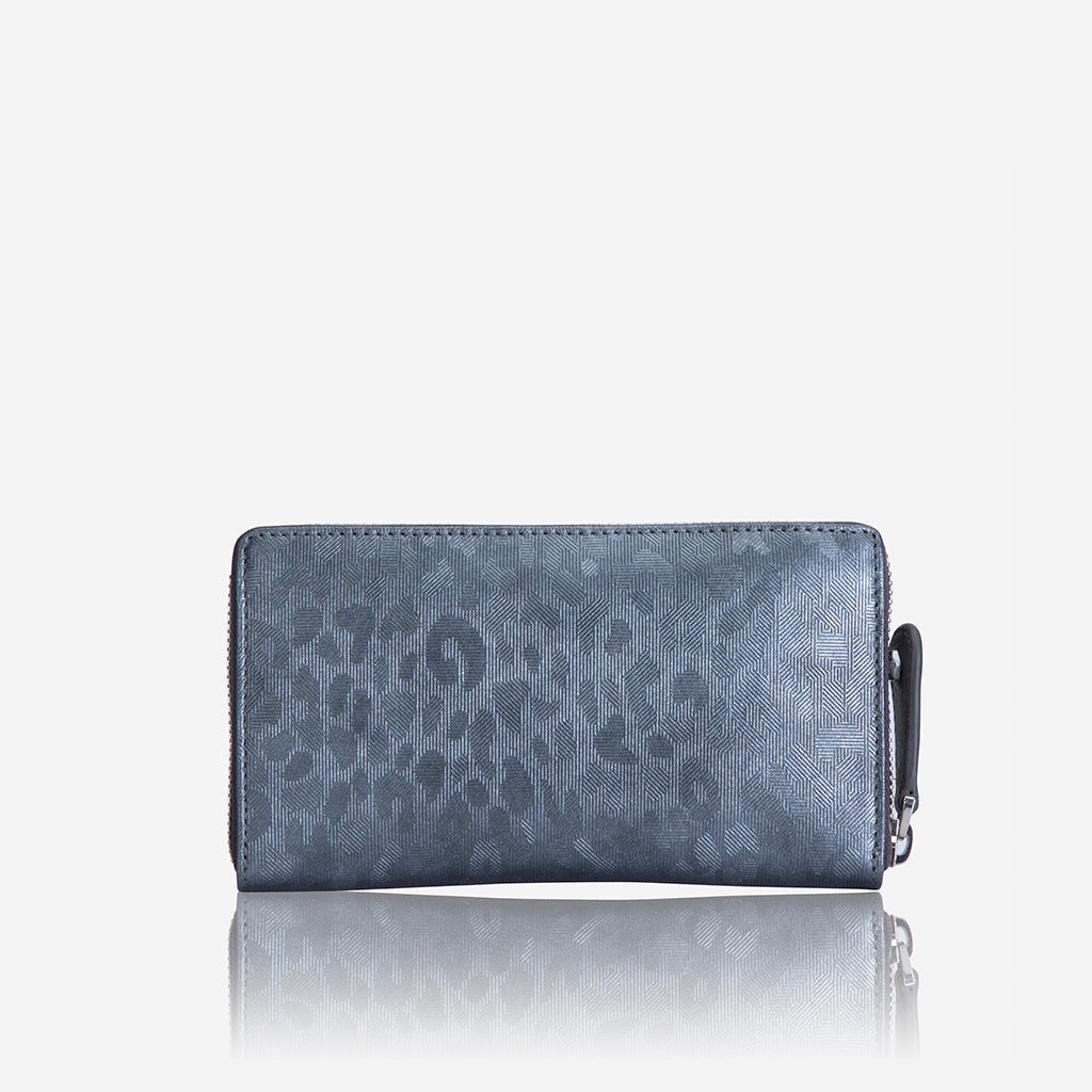 Medium Zip Around Purse in Shimmer with Italian prints, showcasing a stylish and compact design.