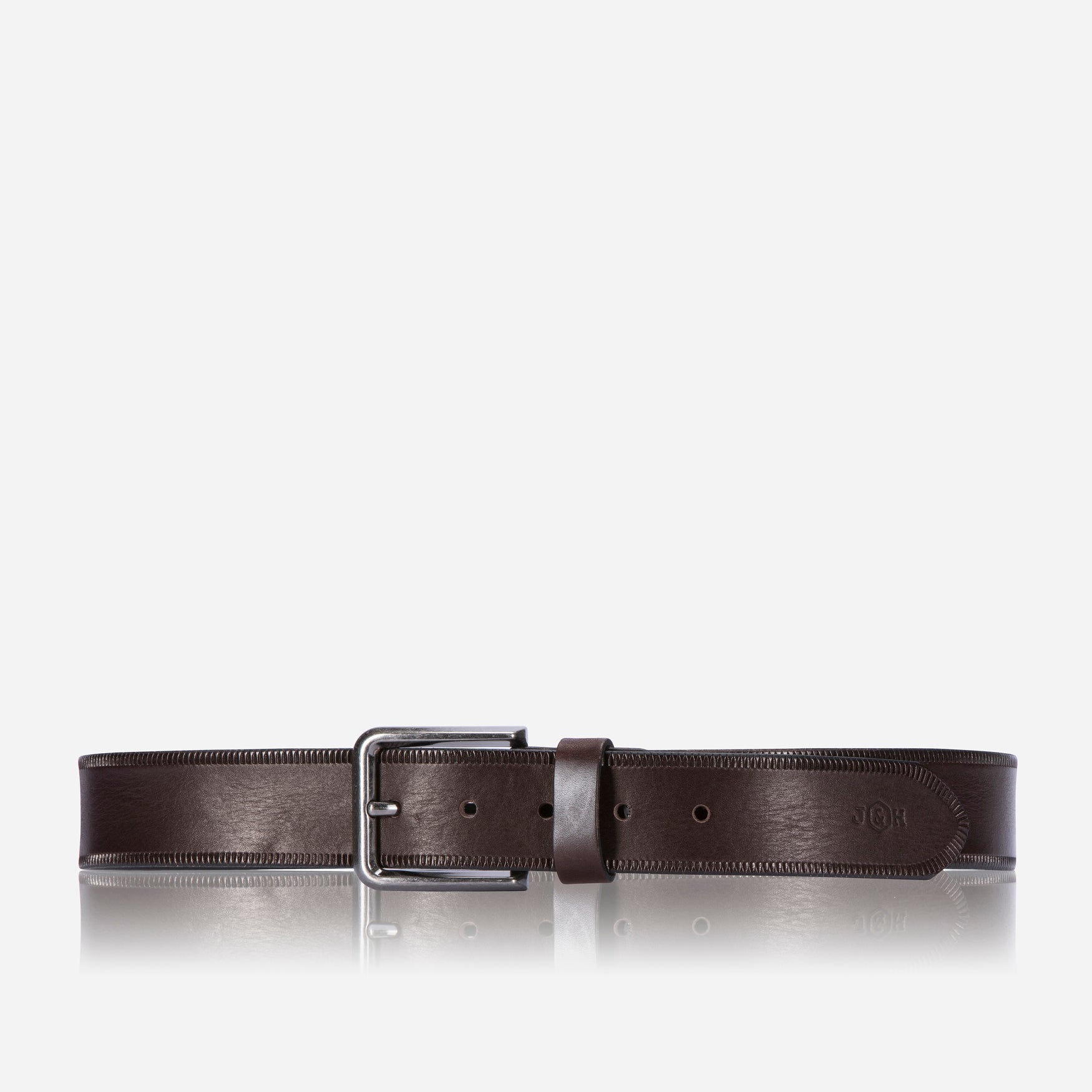 Men's brown belt with subtle texture, perfect for versatile styling.