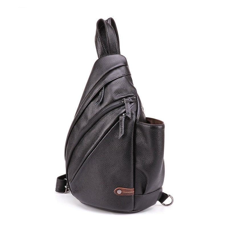 Men's Casual Fashion One-shoulder Crossbody Bag made of leather with a retro matte finish, ideal for casual outings.