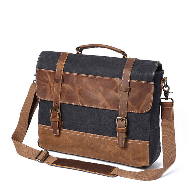 Men's Fashion Canvas One-Shoulder Messenger Bag in a stylish design, featuring a zipper buckle and multiple pockets for organization.