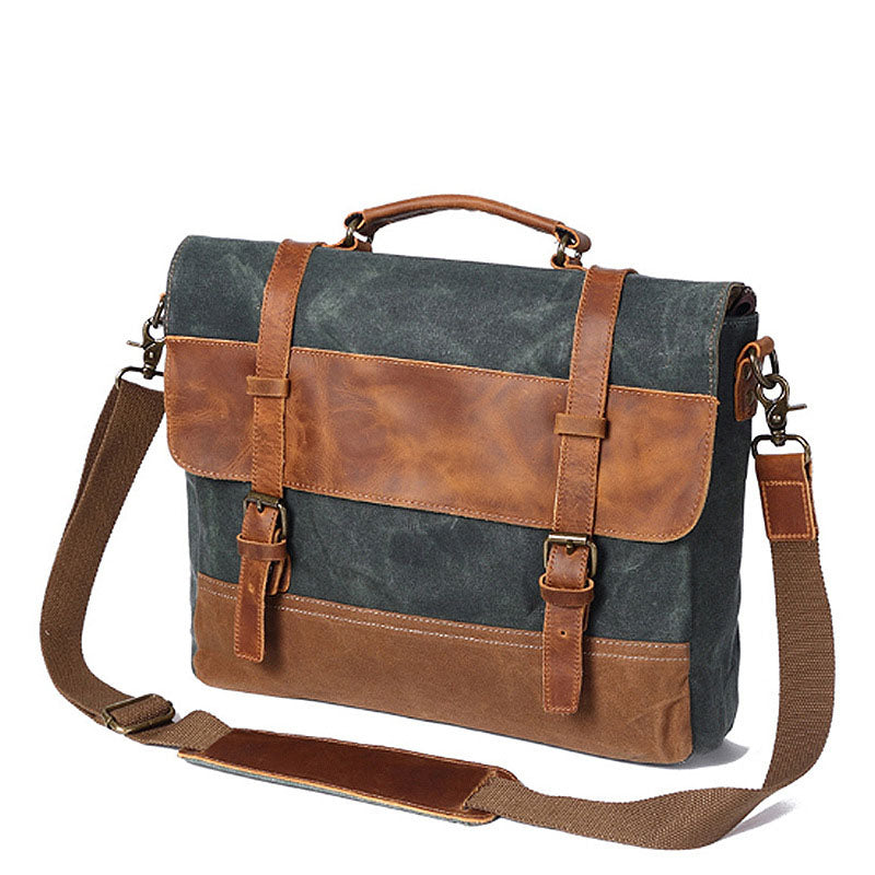 Men's Fashion Canvas One-Shoulder Messenger Bag in a stylish design, featuring a zipper buckle and multiple pockets for organization.