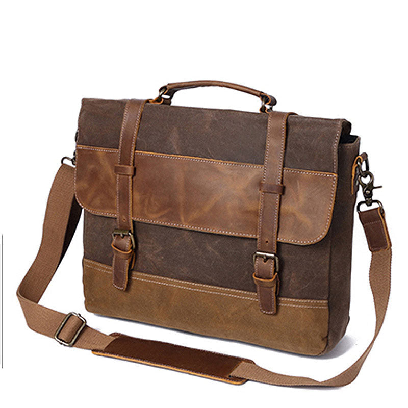 Men's Fashion Canvas One-Shoulder Messenger Bag in a stylish design, featuring a zipper buckle and multiple pockets for organization.