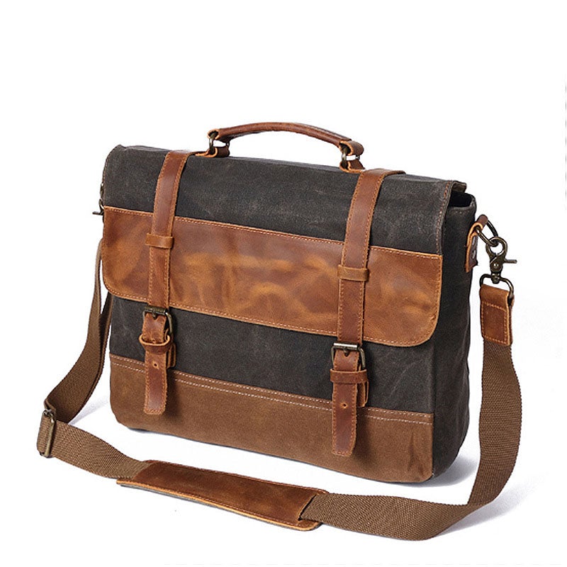 Men's Fashion Canvas One-Shoulder Messenger Bag in a stylish design, featuring a zipper buckle and multiple pockets for organization.