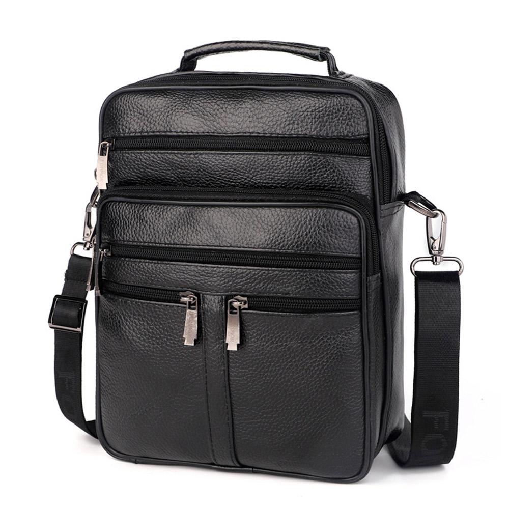 Men's high quality leather crossbody messenger bag in a stylish design, made from durable cowhide leather, perfect for daily use.