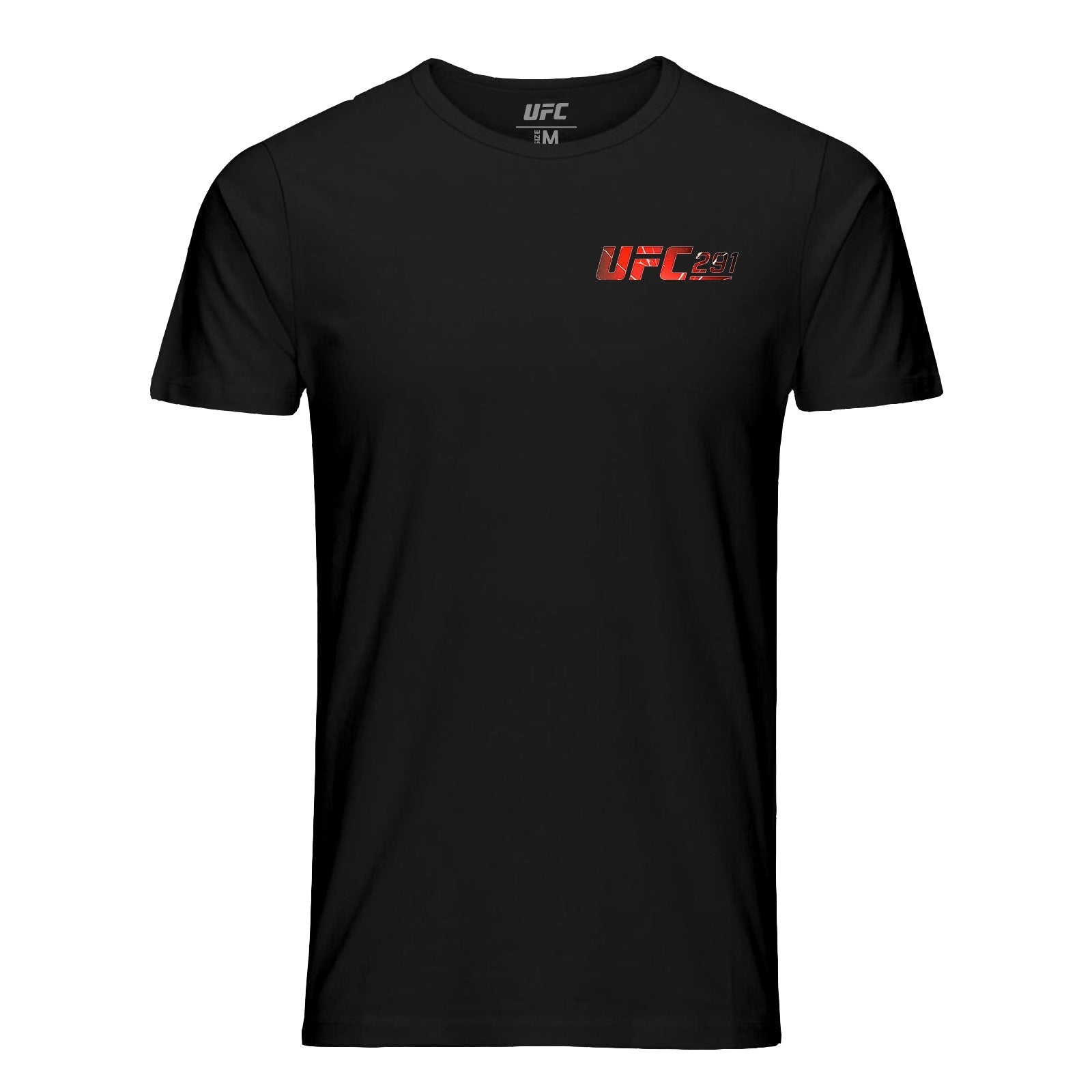 Men's UFC 291 Artist Series T-Shirt in black featuring unique artwork by Rodrigo Lorenzo on the chest and back.