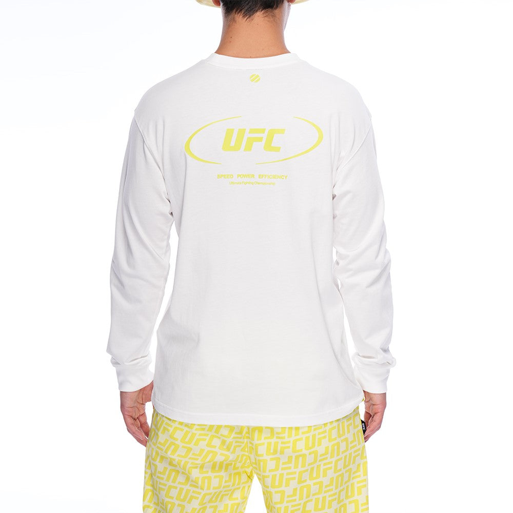 Men's UFC Bracket Crewneck sweatshirt in white, featuring a classic fit and UFC branding.