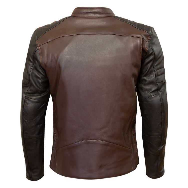 Merlin Chase Jacket showcasing premium cowhide leather, CE level 2 armor, and stylish detailing with contrasting sleeves.