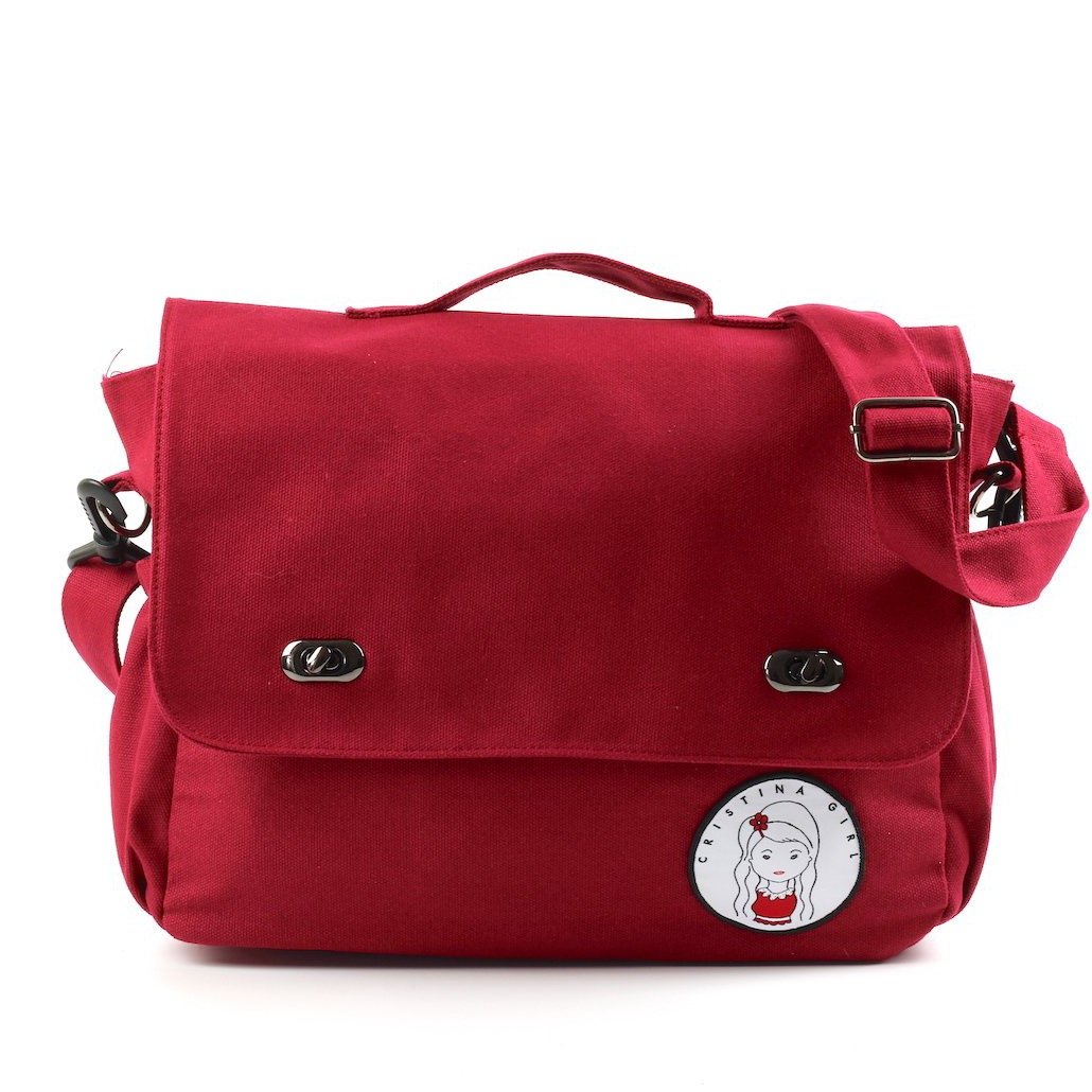 Stylish Messenger / Cross Body bag made of durable canvas, featuring adjustable shoulder strap and top carry handle, ideal for 12" laptops.