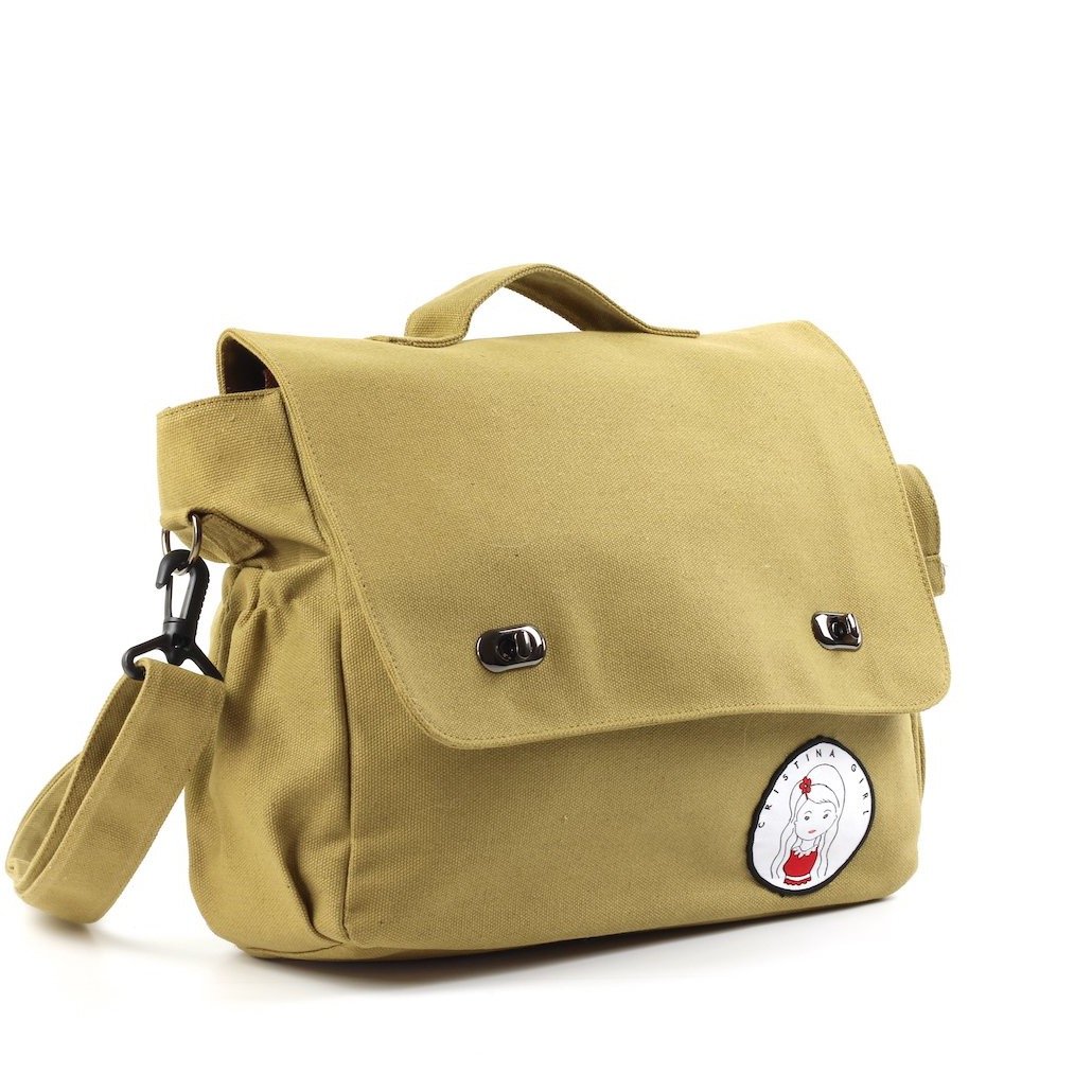 Stylish Messenger / Cross body bag made of durable canvas, featuring adjustable shoulder strap and spacious interior for a 12" laptop.