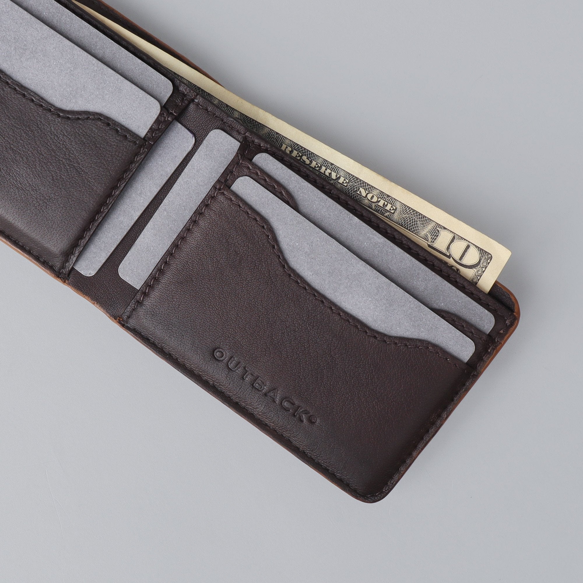 A sleek Minimal Wallet made of premium genuine leather, featuring multiple card pockets and a compact design.