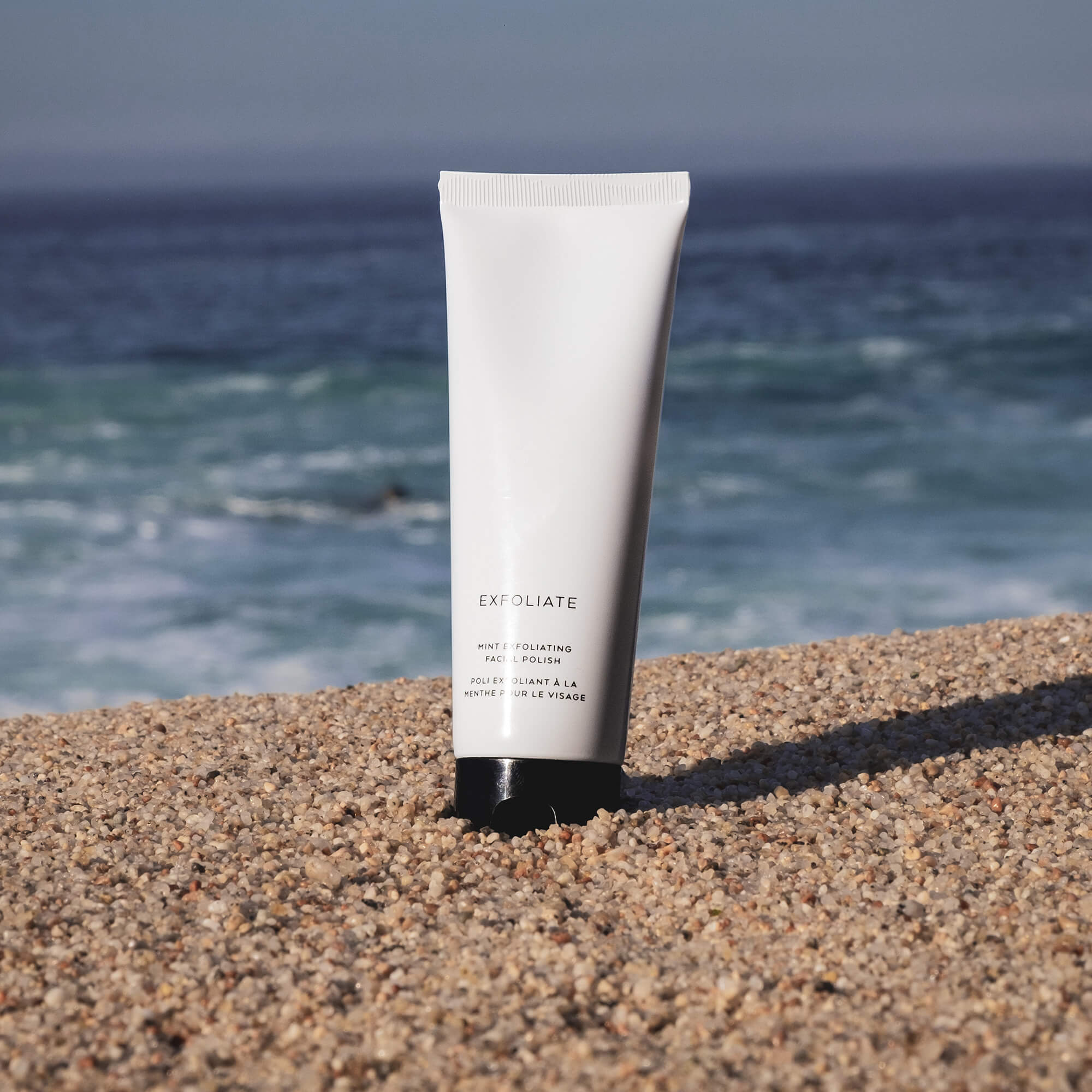 Mint Exfoliating Facial Polish in a sleek 120mL tube, showcasing its refreshing mint color and natural ingredients.