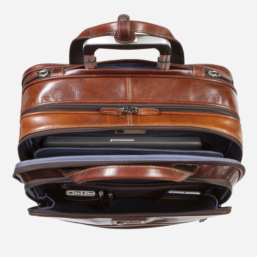 Mobile Cabin Office Bag in Tobacco color, showcasing spacious compartments and stylish design.