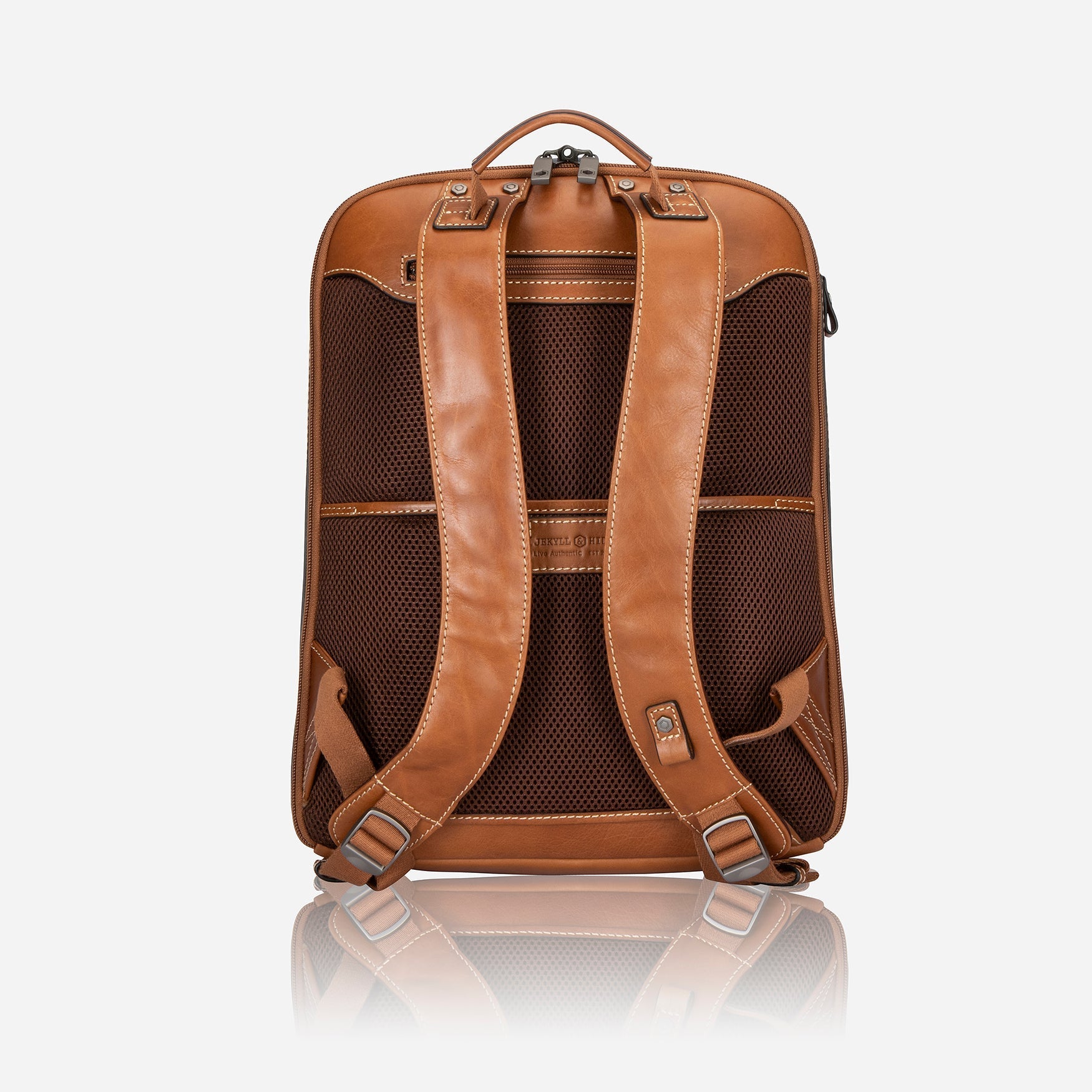 Montana Double Compartment 15" Laptop Backpack in Colt color, showcasing its sleek design and multiple compartments.