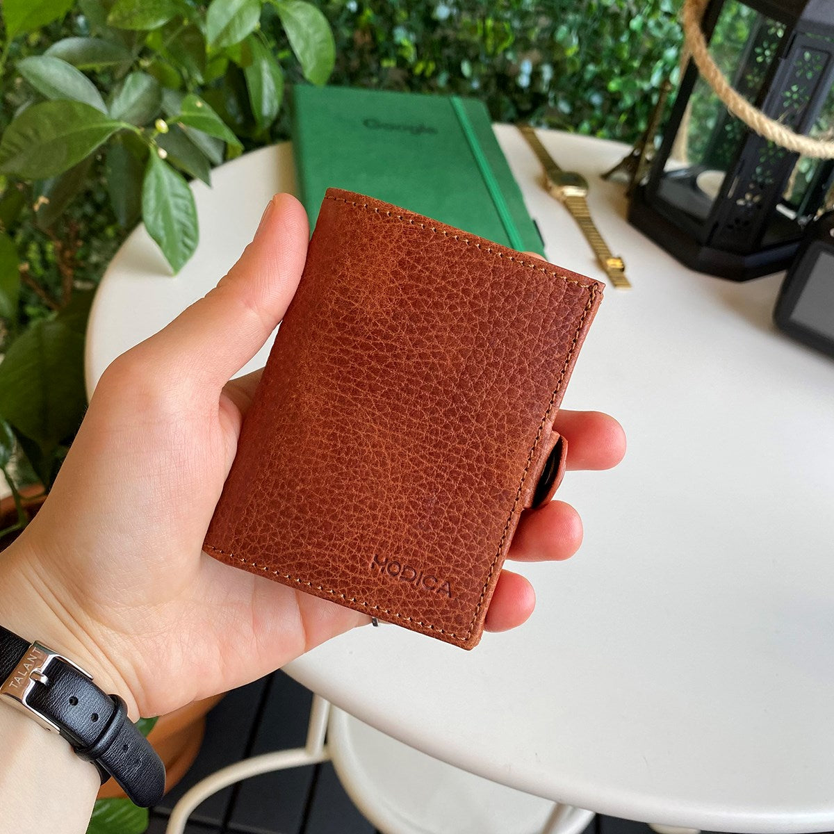 Montana Genuine Leather Luxury RFID Protection Card Holder, showcasing its sleek design and premium craftsmanship.